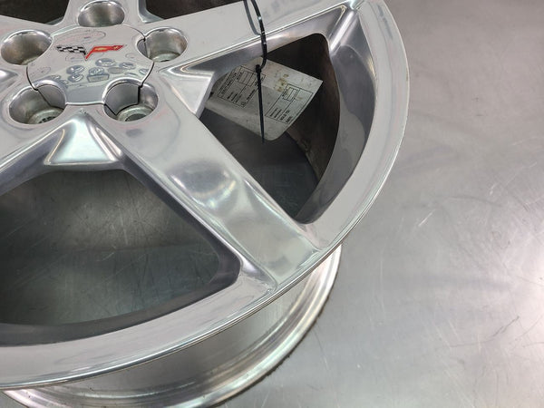 2005-07 C6 Corvette Aluminum 5 Spoke Wheel, Polished QG7, Rear 19x10 - OEM12
