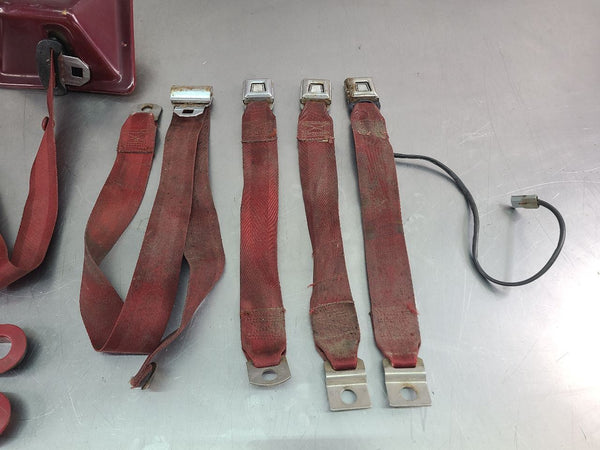 1978-79 Ford Bronco Front / Rear Seat Belt / Buckle Set, Red - OEM9