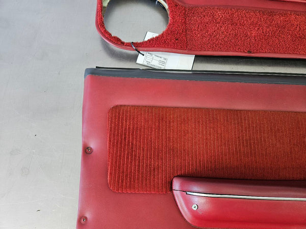 1989 Mustang Fox Body Door Trim Panel Pair, Manual, RH / LH, Red - OEM4