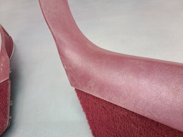1988-94 GMC Chevy Truck Interior Kick Panel Pair, Carpeted, Red, LH/RH - OEM11