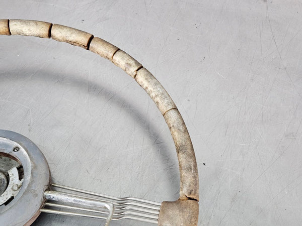 1939-40 Cadillac LaSalle 3 Spoke Banjo Steering Wheel w/ Horn Ring - OEM10