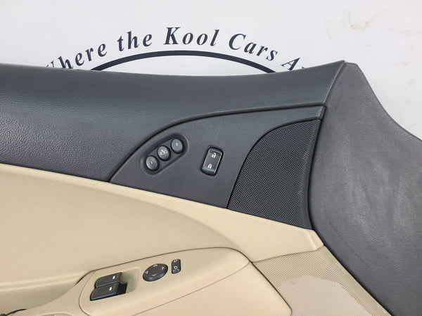 2007-11 C6 Corvette Left Driver Side Tan / Black Door Trim Panel, LH - OEM4