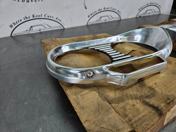 1961-64 Chevy Corvair NOS Headlamp Headlight Bezel Trim Pair, Left / Right - OEM4