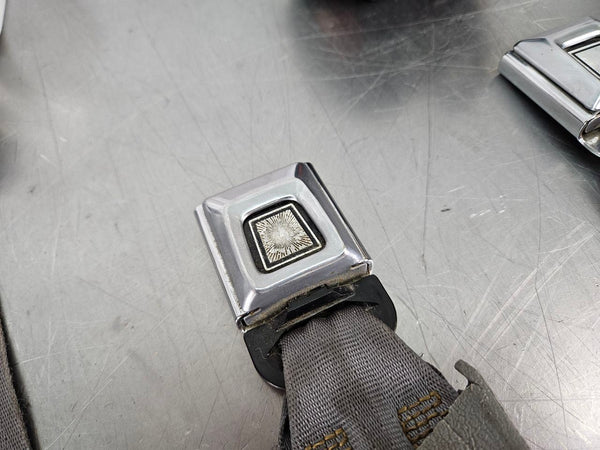 1987-93 Mustang Fox Body Coupe Hatchback Full Seat Belt / Buckle Set, Gray - OEM7