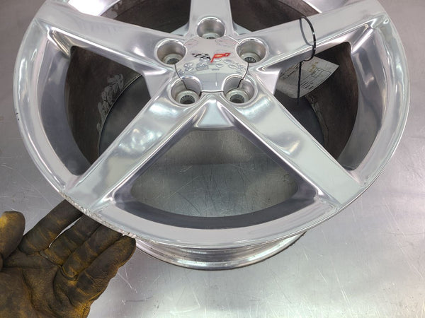 2005-07 C6 Corvette Aluminum 5 Spoke Wheel, Polished QG7, Rear 19x10 - OEM20