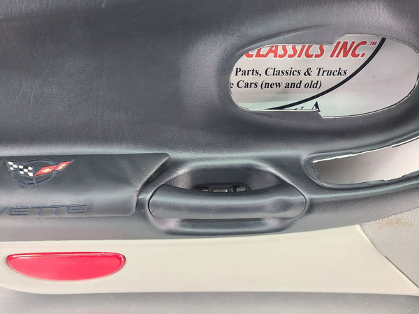 1997-04 C5 Corvette Door Trim Panel Assemby, Left Driver Side, Black / Gray 9