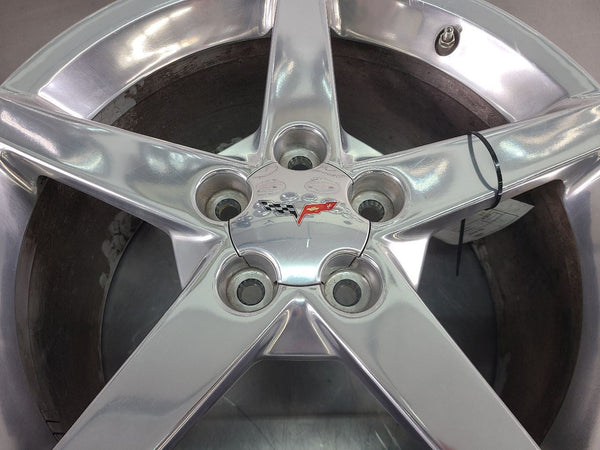 2005-07 C6 Corvette Aluminum 5 Spoke Wheel, Polished QG7, Rear 19x10 - OEM5