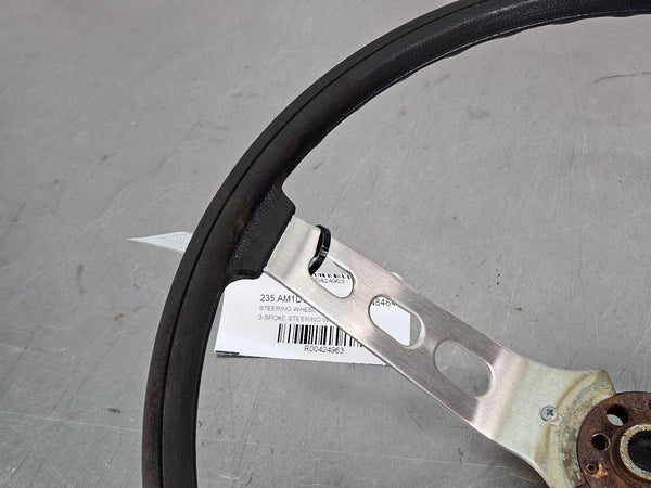1977 Gremlin AMX AMC 3-Spoke Steering Wheel, Bare, Black - OEM3