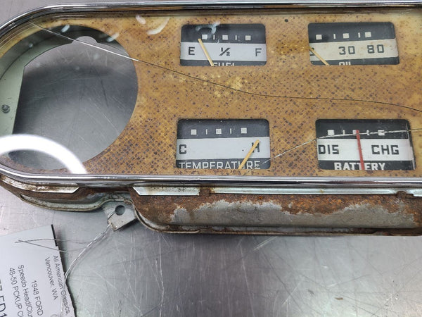 1948-50 Ford Pickup Truck Instrument Cluster Gauge - For Parts/Repair - OEM4