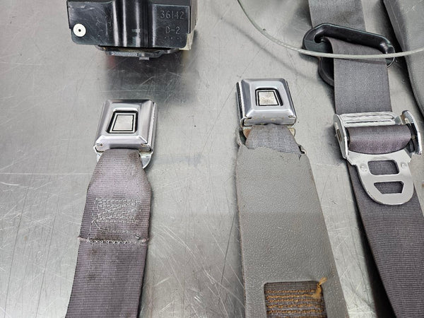 1987-93 Mustang Fox Body Coupe Hatchback Full Seat Belt / Buckle Set, Gray - OEM16