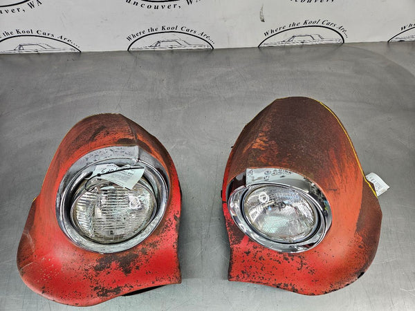 1956 Oldsmobile 88 Front Fender Headlamp Cut Out Section w/ Head Light Bezels4