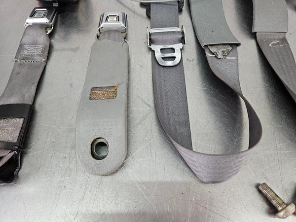 1987-93 Mustang Fox Body Coupe Hatchback Full Seat Belt / Buckle Set, Gray - OEM14