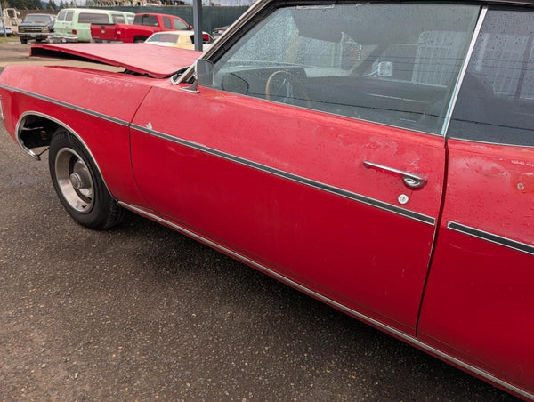 1969 Impala, Caprice, Back of Hood Moulding Trim Strip - OEM16