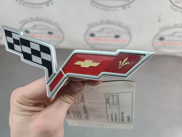 2005-13 C6 Corvette Rear Bumper Factory Emblem - OEM2