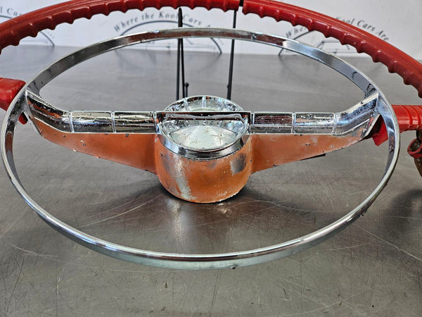 1956 Oldsmobile Steering Wheel Assembly w/ Horn Ring, Button, Complete! - OEM15