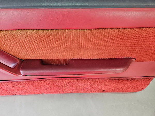 1989 Mustang Fox Body Door Trim Panel Pair, Manual, RH / LH, Red - OEM21