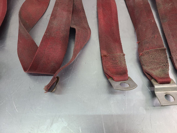 1978-79 Ford Bronco Front / Rear Seat Belt / Buckle Set, Red - OEM12