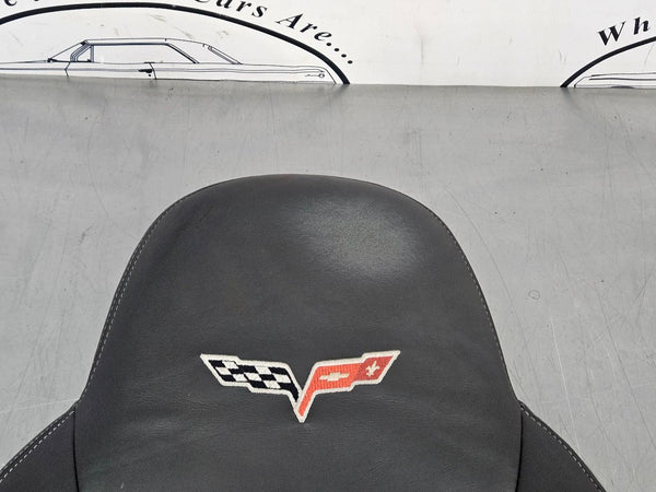 2005-06 C6 Corvette Upper Seat Back Cushion / Cover, Black / Gray, Right Side 1
