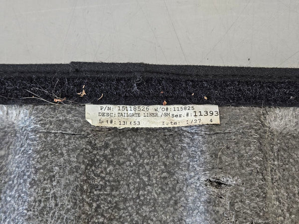 2003-06 Chevy SSR Rear Tailgate Inner Carpet Panel Liner Trim, #15118526 - OEM4