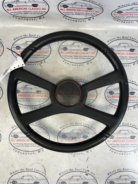 1991 GMC Suburban 1500 Steering Wheel w/Horn Button - Black, Leather - OEM